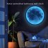 Metal Moon Pattern Background Voice Control Led Luminous Wall  Clock Silent Movement Modern Minimalist Style Living Room Bedroom Decor White