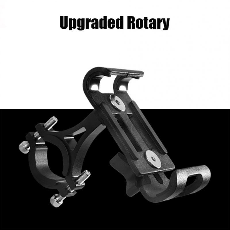 Metal Motorcycle Bicycle Phone Holder Aluminum Alloy Anti-slip Bracket Gps Clip Universal Rotating Phone Stand For All Smartphones black