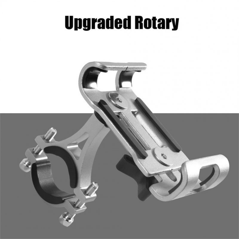 Metal Motorcycle Bicycle Phone Holder Aluminum Alloy Anti-slip Bracket Gps Clip Universal Rotating Phone Stand For All Smartphones silver