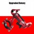 Metal Motorcycle Bicycle Phone Holder Aluminum Alloy Anti slip Bracket Gps Clip Universal Rotating Phone Stand For All Smartphones Red