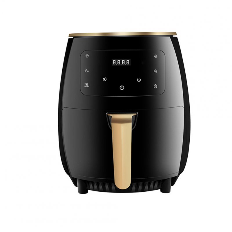 Metal Multifunctional Air  Fryer With Anti-skid Handle Household Non-fume Touch Screen 4.5l Large Capacity Smart Oven Bake Machine black_EU plug