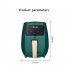 Metal Multifunctional Air  Fryer With Anti skid Handle Household Non fume Touch Screen 4 5l Large Capacity Smart Oven Bake Machine green U S plug