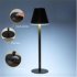 Metal Nordic Style Wrought Iron Table  Lamp Touch Dimming Eye Protective Bar Living Room Bedroom Wireless Lighting Atmosphere Led Light Black warm white light
