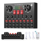 Metal Shell Bluetooth-compatible Sound Card Set Professional Live Streaming Mobile Computer Recording Mixer black