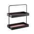 Metal Storage Tray Storage Tray Double Layer Leather Pad Sundry Sorting Tray As shown rectangle