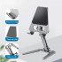 Metal Tablet Stand Mobile Phone Holder Folding Bracket Ergonomic Angles Adjustable Non slip Desk Stand Silver