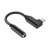 Metal Type C  to 3 5mm AUX Headphones Adapter Braid Earphone Audio Cable black