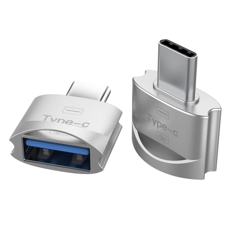 Metal USB 3.1 Type C Male to USB 2.0 A Female OTG Data Adapter Type C OTG Adapter Silver