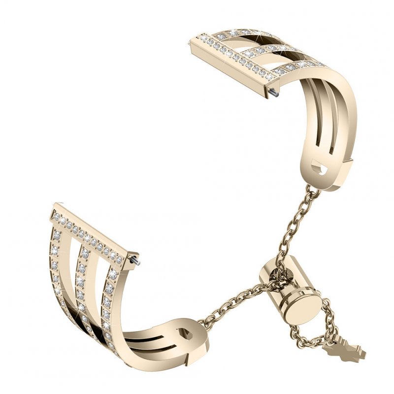 Metal Watch Strap Treble Diamante Strap for Fitbit versa 2 Vintage gold