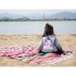 Mexican Indian Style Manual Rainbow Color Hanging Tapestry Beach Picnic Blanket Rose red 150x180cm  tassel