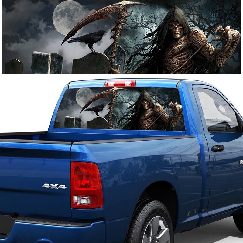Car Cool Cemetery Rear Window Graphic Tint Decal Sticker for Truck Suv Jeep 