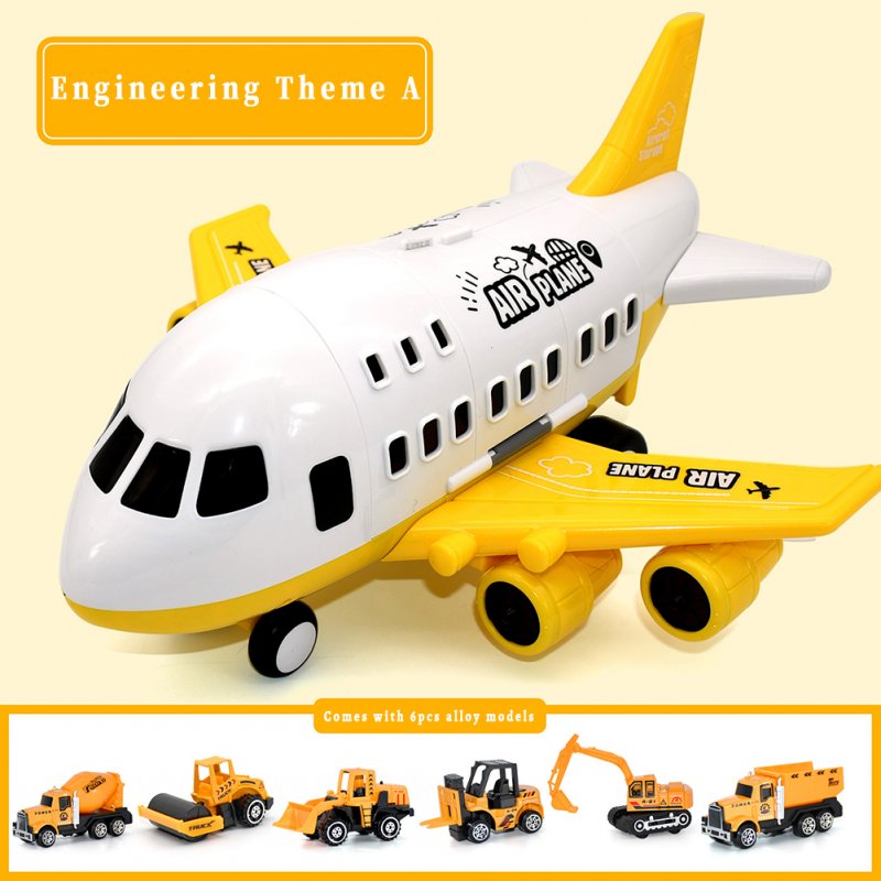 Children Airplane Model Toys Storable Inertial Alloy Car Model Ornaments Birthday Christmas Gifts For Boys 