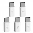 Micro Female To Type-c Mobile Phone Type-c Male Adapter Mobile Phone Adapters Converters For Fast Charging Data Transmission K4 micro to type-c white_5 pieces