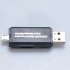Micro USB OTG to USB 2 0 Adapter  SD Micro SD Card Reader With USB2 0   Micro USB Connector For Android Smartphones Tablets With OTG Function  PC Black