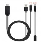 Micro USB to HDMI 1080P HD TV Cable Adapter for Android Samsung Phones 11PIN 5PIN+11PIN black