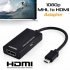 Micro USB to HDMI HDTV Adapter 1080P HD Audio Video Output Converter Compatible for Android Smart Phones   Tablets with MHL Function black