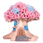 Micro landscape  Ornament Flower Pot Decoration Resin Cartoon Construction Toy Diy Big Tree House Big tree house pink