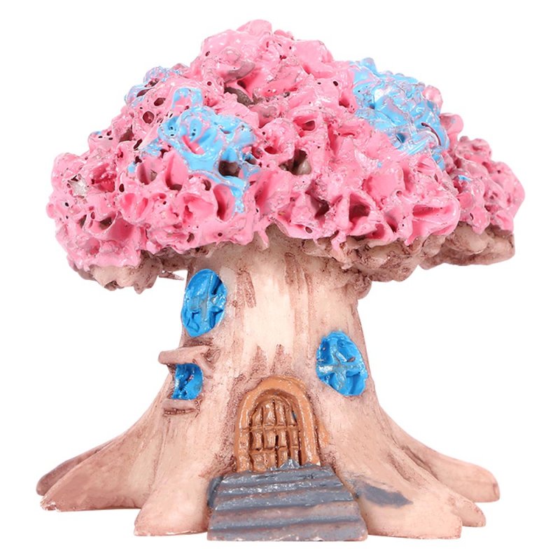 Micro-landscape  Ornament Flower Pot Decoration Resin Cartoon Construction Toy Diy Big Tree House Big tree house pink