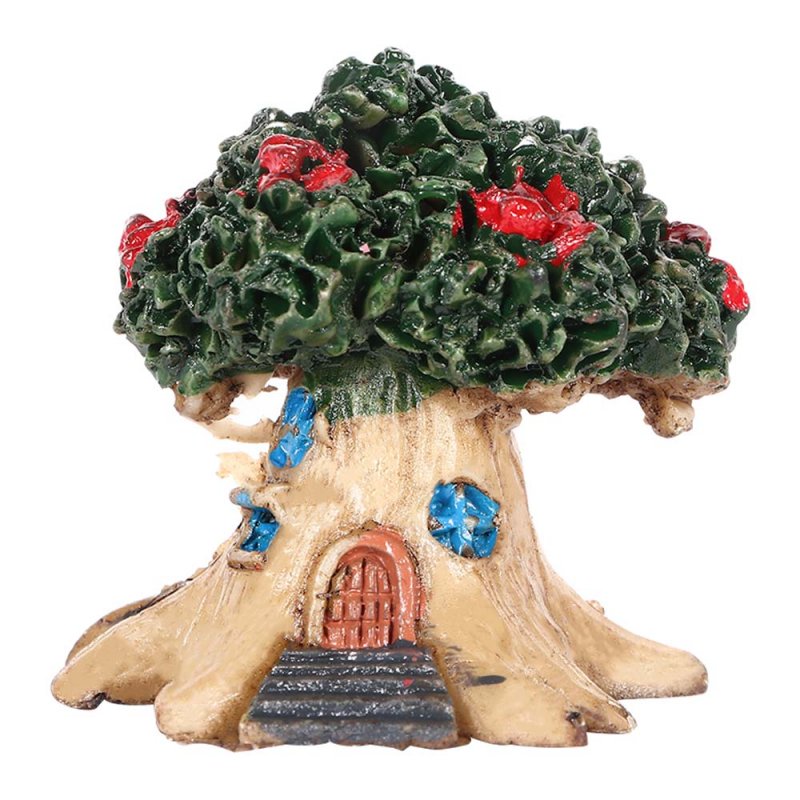 Micro-landscape  Ornament Flower Pot Decoration Resin Cartoon Construction Toy Diy Big Tree House Big tree house green