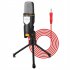 Microphone with Mic Stand Professional 3 5mm Jack Plug Play Recording Condenser Microphone Desktop Microphone Black