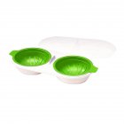 Microwave Egg Poacher Double bowl Egg Cooker Breakfast Cooking Tool Kitchen Accessories Green