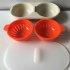 Microwave Egg Poacher Double bowl Egg Cooker Breakfast Cooking Tool Kitchen Accessories Green