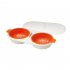 Microwave Egg Poacher Double bowl Egg Cooker Breakfast Cooking Tool Kitchen Accessories Orange