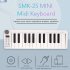 Midi Keyboard Controller USB Rechargeable 25 Keys Smart Wireless Midi Out Mini Portable Midi Keyboard Smk 25 Mini