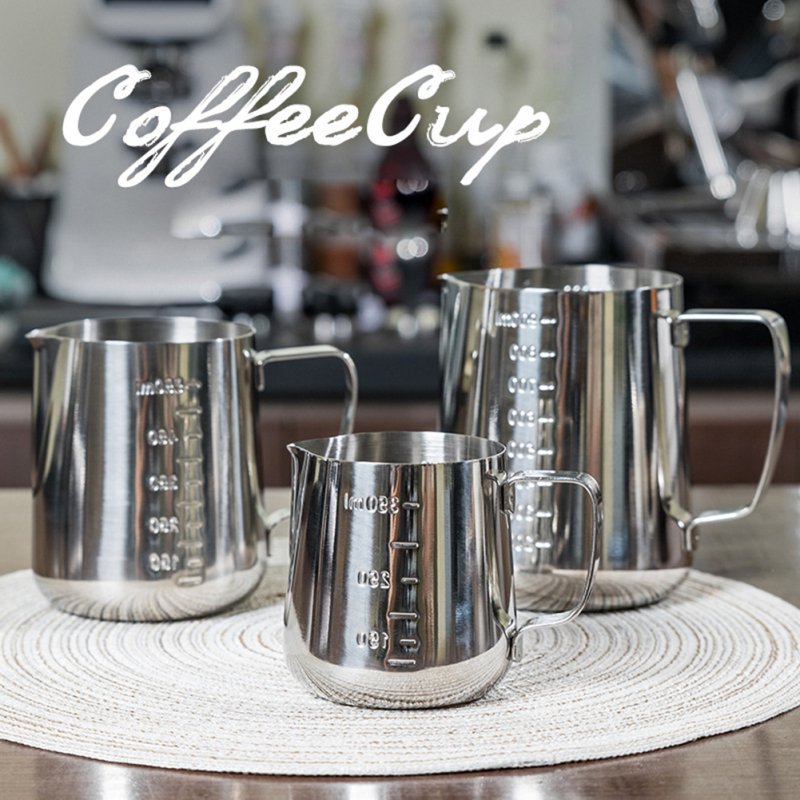 Milk Frother Cup Milk Frothing Pitcher 304 Stainless Steel Milk Coffee Cappuccino Latte Art Espresso Machine Accessories 350ml