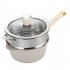 Milk Pot  Sauce Pan with Lid  2 Pouring Ports  Steamer  Handle Small Saucepan Milk Pot Nonstick 20CM milk pot
