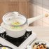 Milk Pot  Sauce Pan with Lid  2 Pouring Ports  Steamer  Handle Small Saucepan Milk Pot Nonstick 20CM milk pot