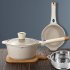 Milk Pot  Sauce Pan with Lid  2 Pouring Ports  Steamer  Handle Small Saucepan Milk Pot Nonstick 20CM milk pot