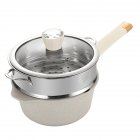 Milk Pot, Sauce Pan with Lid, 2 Pouring Ports, Steamer, Handle Small Saucepan