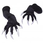 Milk Silk Glove Halloween Party Cosplay Props Gloves Long Nails Claw Punk Performance Thin Gloves Cuffs Black white