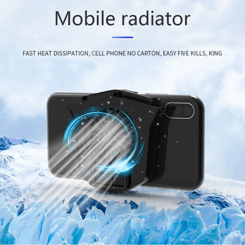 Mini 2 in 1 Multifunction Fan Cooling Radiator Phone Holder black