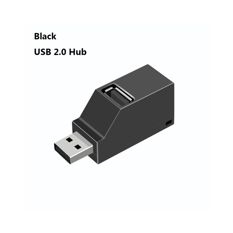 Mini 3 Ports USB 3.0 Splitter Hub High Speed ​​Data Transfer Splitter Box Adapter For PC Laptop MacBook Pro Accessories black_USB2.0