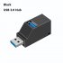 Mini 3 Ports USB 3 0 Splitter Hub High Speed       Data Transfer Splitter Box Adapter For PC Laptop MacBook Pro Accessories black USB3 0