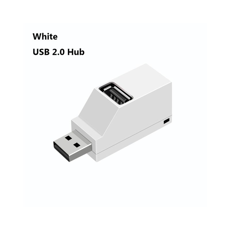 Mini 3 Ports USB 3.0 Splitter Hub High Speed ​​Data Transfer Splitter Box Adapter For PC Laptop MacBook Pro Accessories white_USB2.0