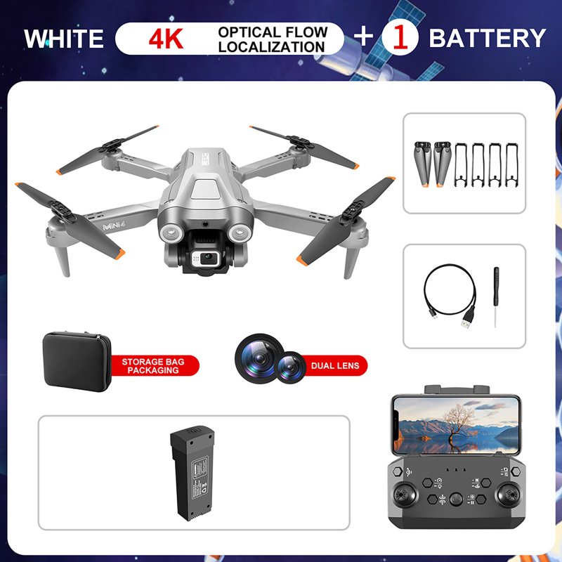 Mini 4 RC Drone with Cam 4k HD Foldable Mini Drone Wifi Optical Flow Positioning