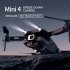 Mini 4 RC Drone with Cam 4k HD Foldable Mini Drone Wifi Optical Flow Positioning Obstacles Advoidance White 1 Battery