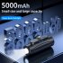 Mini 5000mah Pocket Power Bank with Led Flashlight Wireless Portable Fast Charging Emergency Black for IOS