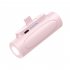 Mini 5000mah Pocket Power Bank with Led Flashlight Wireless Portable Fast Charging Emergency Pink for IOS