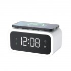 Mini Alarm Clock Wireless Charging 4 Modes Setting Cold Light/warm Light Night Light For Bedroom White