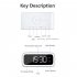 Mini Alarm Clock Wireless Charging 4 Modes Setting Cold Light warm Light Night Light For Bedroom White