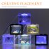 Mini Aquarium with Light Fishbowl for Home Office Tea Table Decoration White