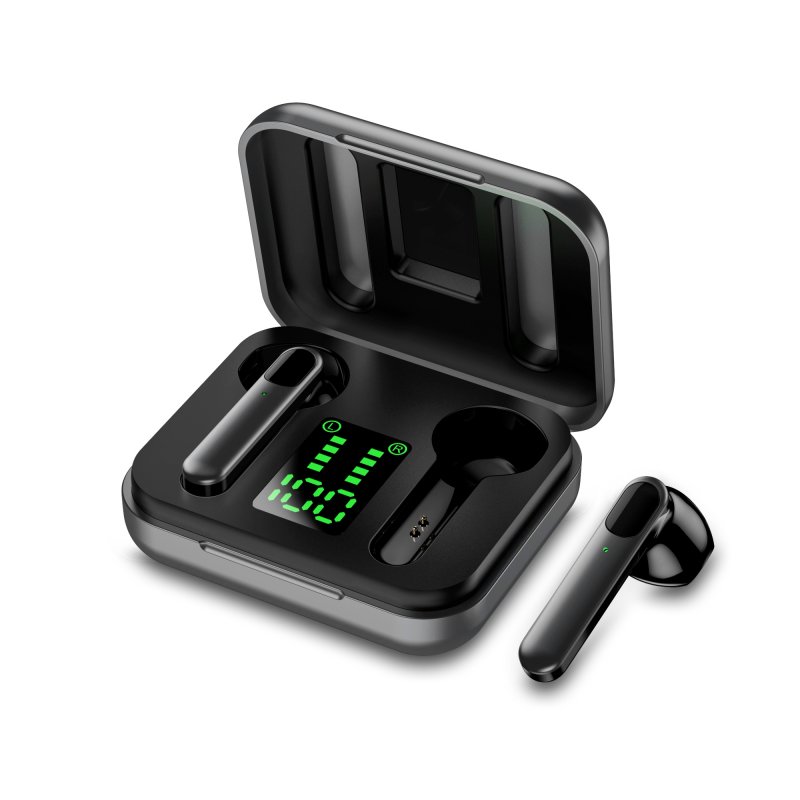 Mini  Bluetooth  5.0  Wireless  Headset Rechargeable Stereo Sports Earbuds black