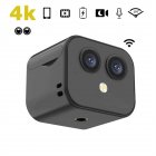 Mini Camera 1080P Dual Lens Camera 170° Wide Angle Easy Operating Clear Night Vision Lightweight Portable Premium Cams black