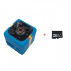 Mini Camera SQ11 Full HD 1080P Camcorder Voice Recorder Infrared Night Vision Sport DV Cam Motion Detection Add 16GB Card Blue