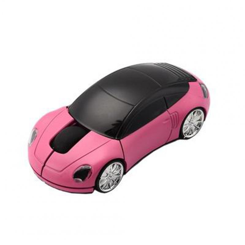 Mini Car Shape 2.4G Wireless Mouse Receiver with USB Interface for Notebooks Desktop Computers Pink
