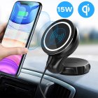 Mini Car Wireless Charger Mobile Phone Bracket Magnetic Suction Charging Holder Stand Navigation Bracket Compatible For Iphone 12 Series black